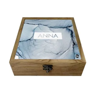 Customized Jewellery Box With Name - Gray Ink Watercolor