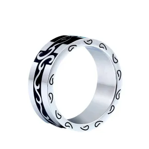 Customized Retro Hipster Titanium Steel Engraved Rings for Unisex - Wholesale Handcrafted Jewelry