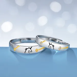 Cute Unicorn Matching His Hers Rings Set