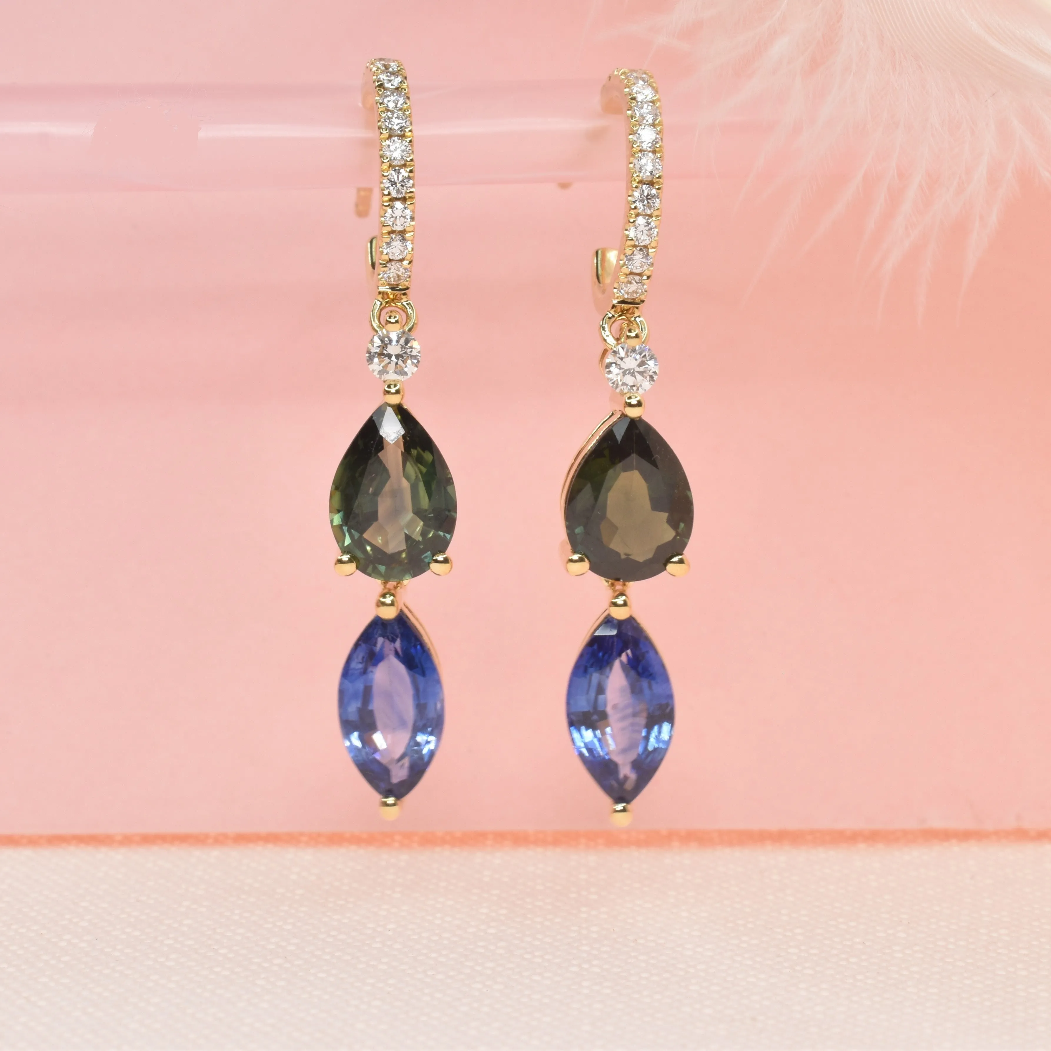 Dangling Sapphire Earrings