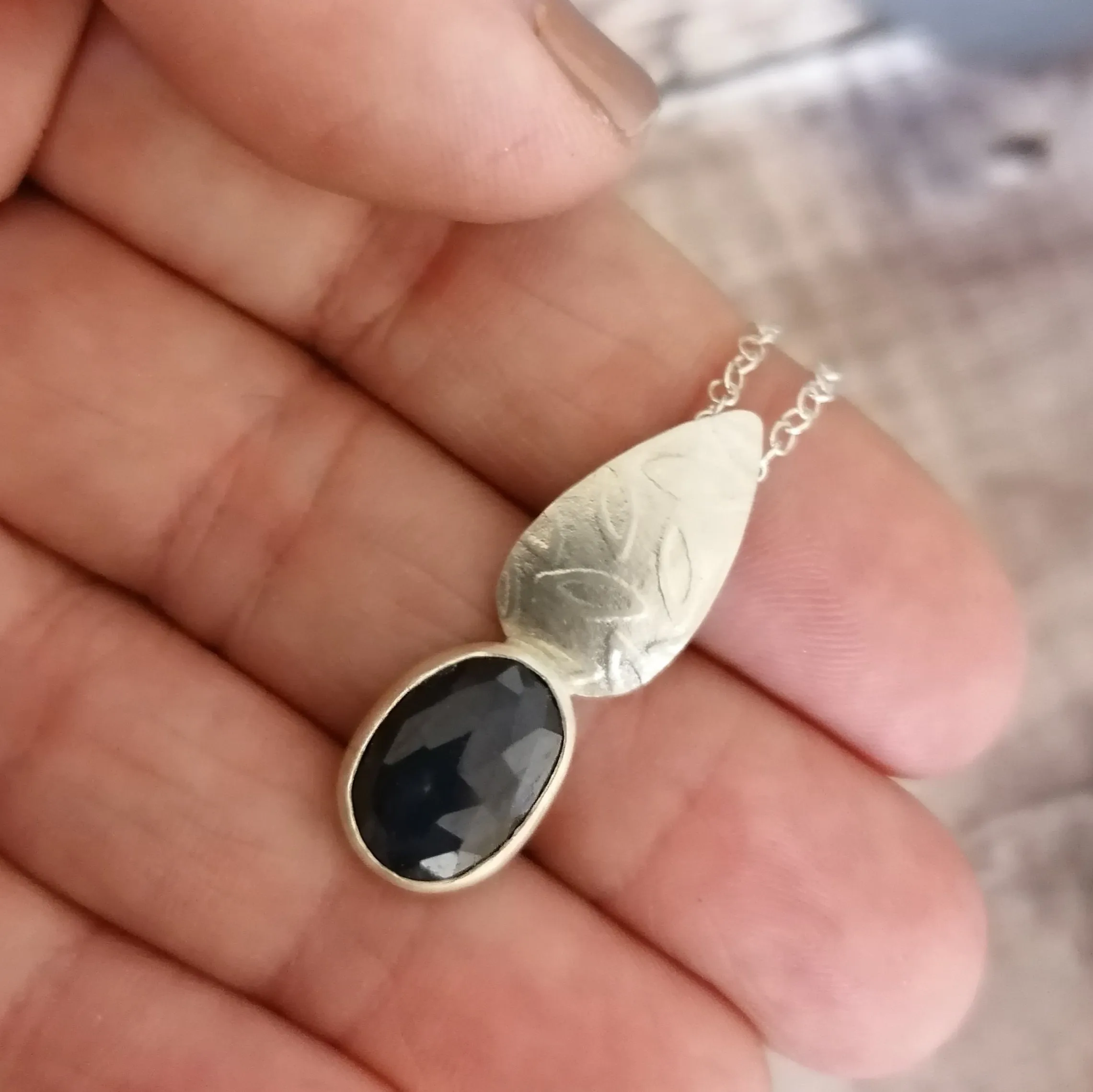 Deep Blue Sapphire Pendant