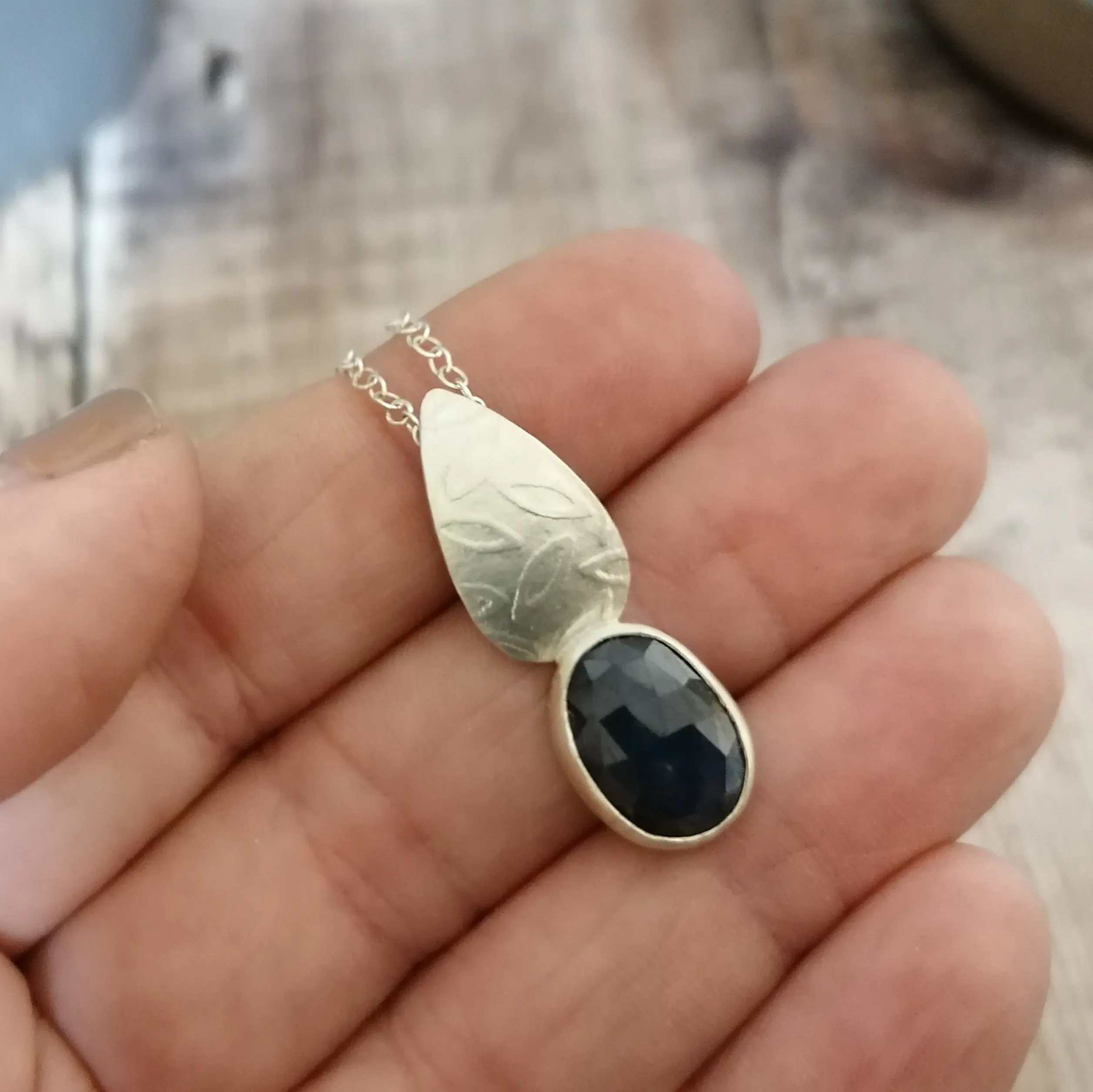 Deep Blue Sapphire Pendant