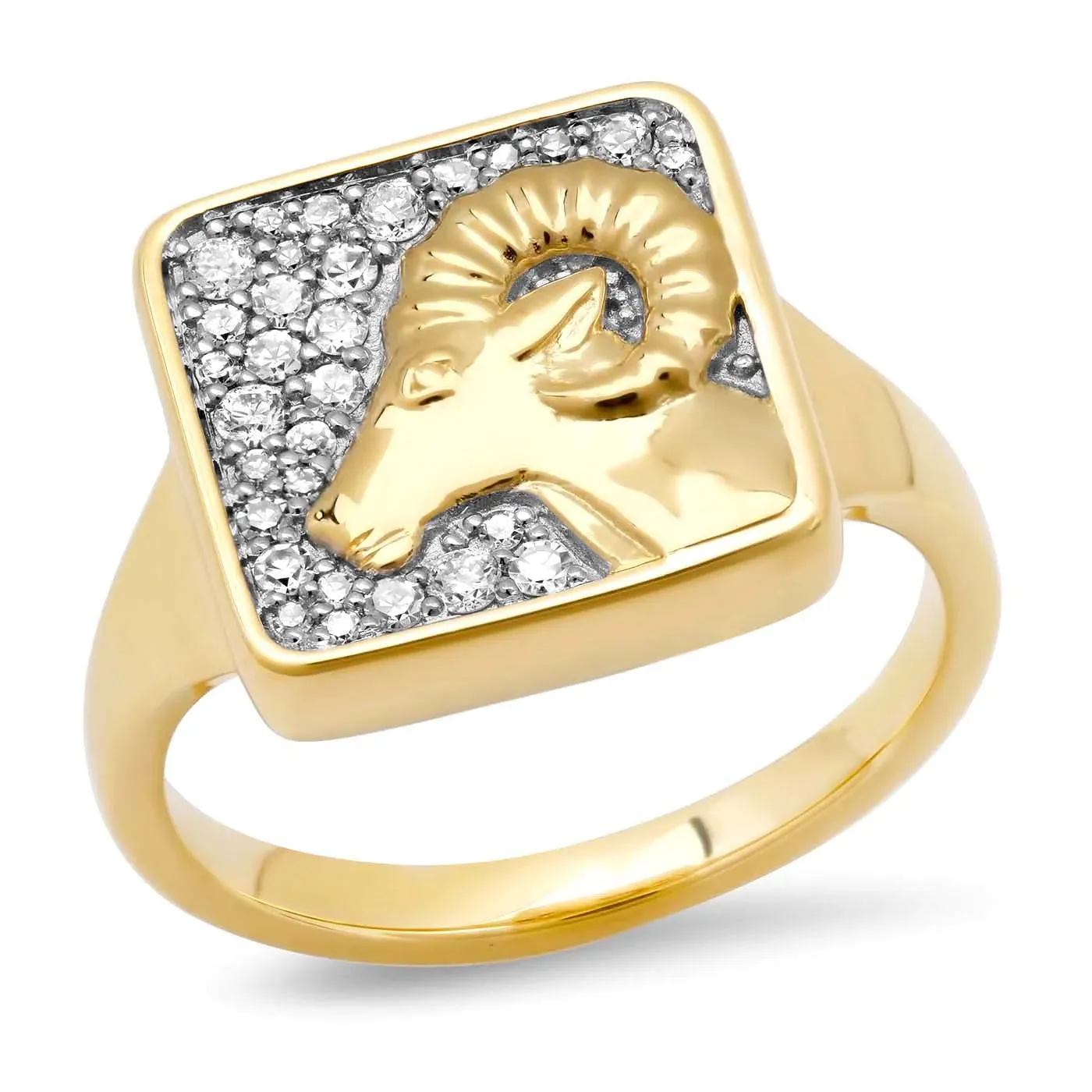 Diamond Zodiac Signet Ring