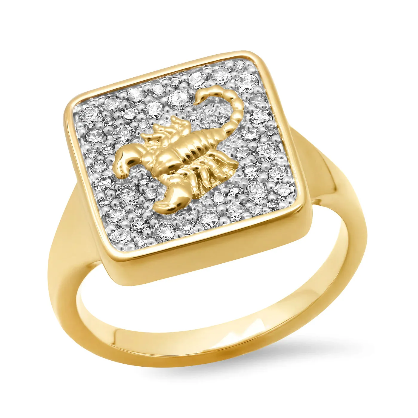 Diamond Zodiac Signet Ring