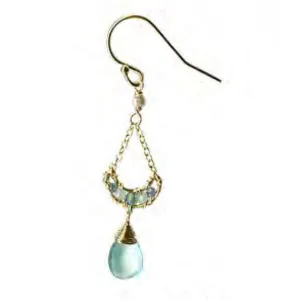 Earrings 4207 with Sapphire Opal and Chalcedony by Michelle Pressler Jewelry