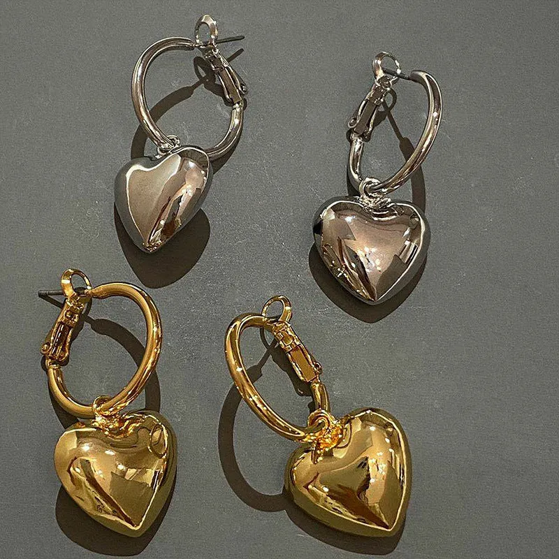 Elegant Geometric Heart Gold Drop JLT12863