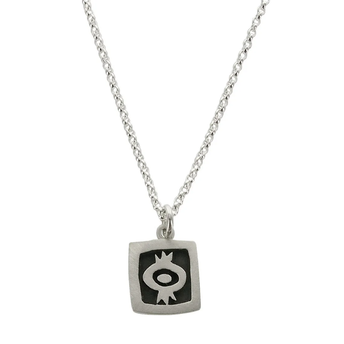 Emily Rosenfeld Pomegranate Sterling Silver Square Pendant Necklace