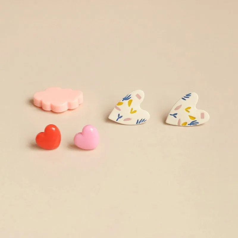 Enamel Heart Earrings