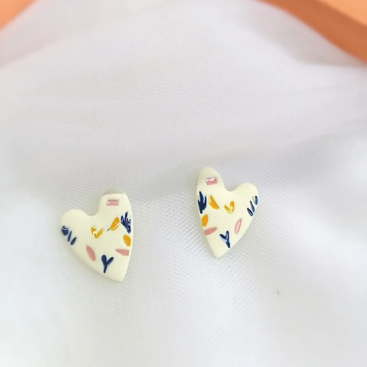 Enamel Heart Earrings