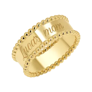 Engravable Beaded Dome Band