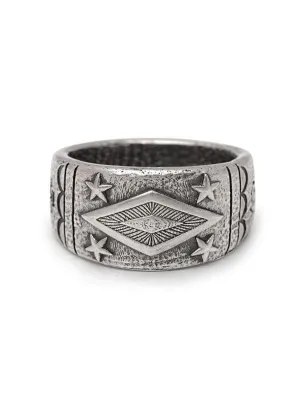 Engraved Vintage Sterling Silver Ring