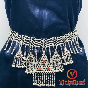 Ethnic Afghan Five Dangling Pendants Belly Belt