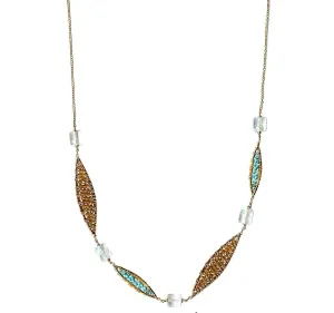 Feathers Necklace 4839 with Multicolored Tourmaline Turquoise and Moonstone by Michelle Pressler Jewelry