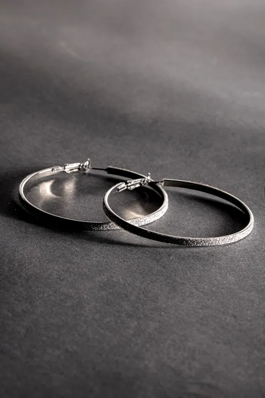 Frosted Hoop Earrings