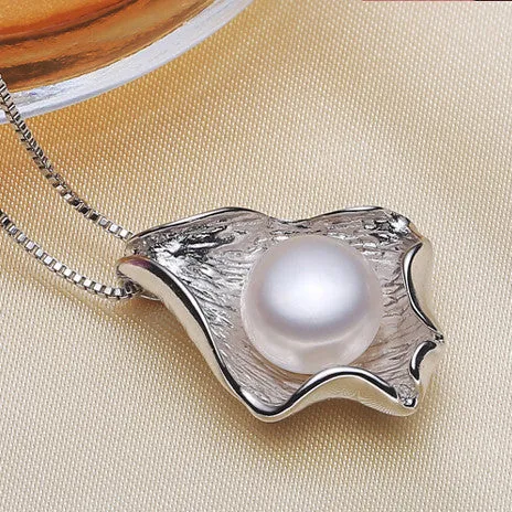 Genuine 10-11mm Natural Freshwater Big Pearl Pendant Necklace Charm Beautiful Jewelry for Women