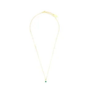 Georgini Natural Green Agate and Diamond May Pendant - Gold