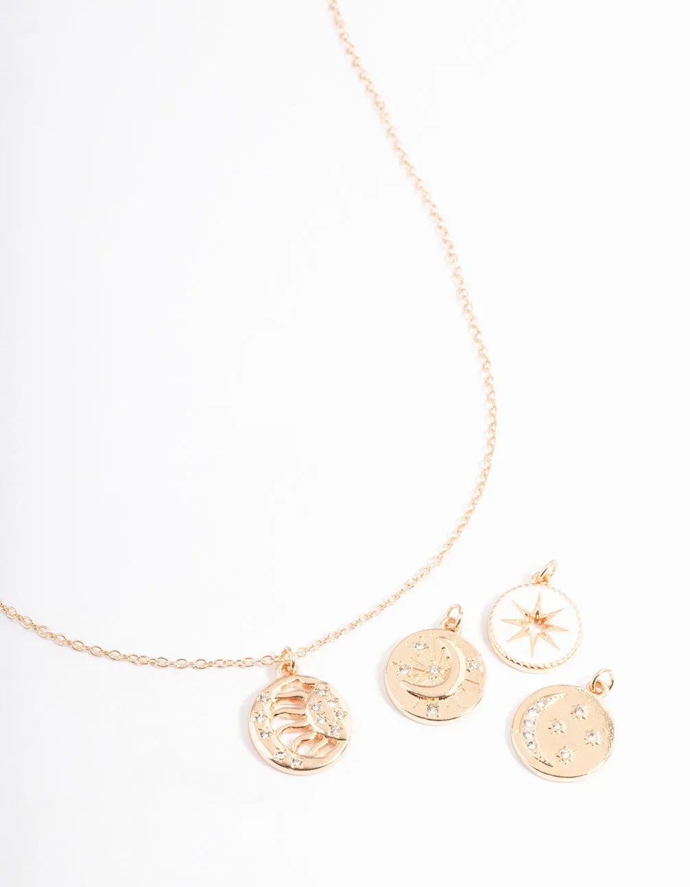 Gold Celestial Charm Necklace Pack