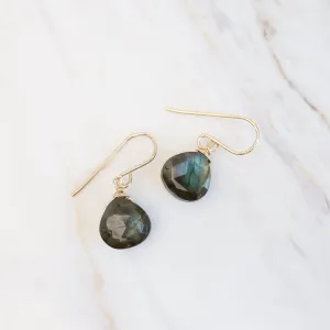 Gold Filled 10mm Labradorite Drop Earring