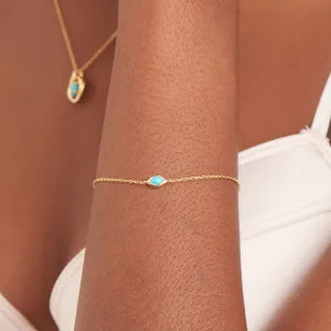 Gold Turquoise Wave Bracelet