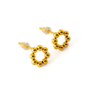 Golden Circular Ear Studs