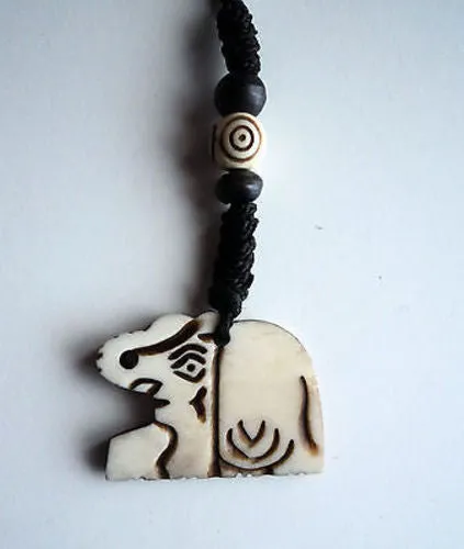 Handcarved Bone Elephant Keychain