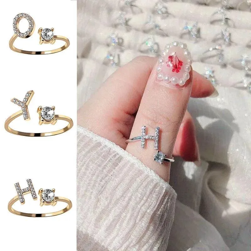 Initials Alphabet Rings Set: Personalized Jewelry for Women - Unique Fashion Accessories for Her