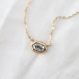 Jamie Joseph Faceted Hexagon Rustic Diamond Necklace