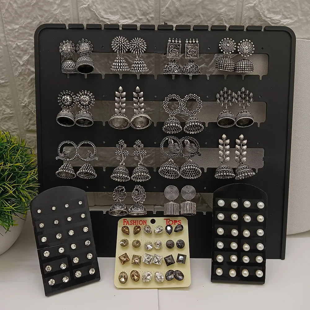 JewelMaze Stylish Set Of 50 Pcs Earrings Combos