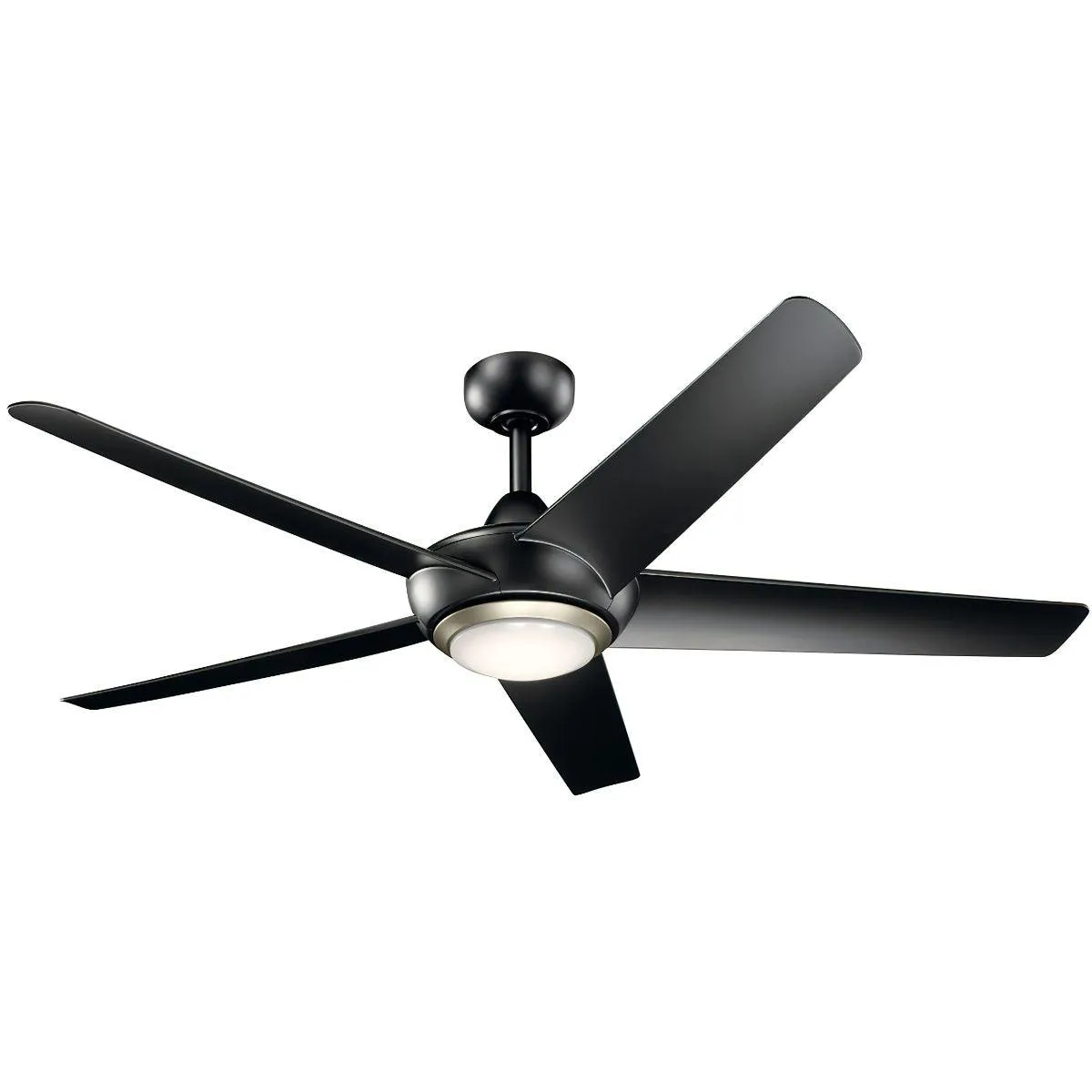 Kapono 52 Inch Satin Black LED Indoor Ceiling Fan with Remote