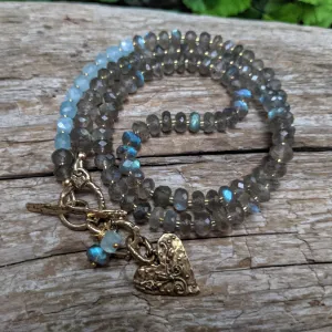 Labradorite & Aquamarine Statement Necklace