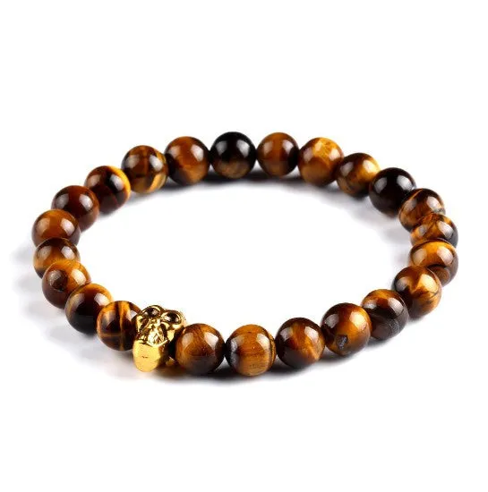 Lava Buddha Skull head Beads Bracelets Natural Stone Bracelets For Women Men Jewelry pulseras