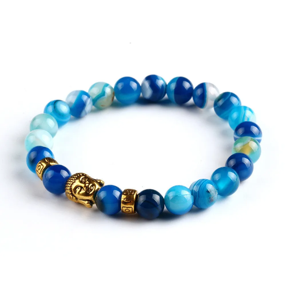 Lava Buddha Skull head Beads Bracelets Natural Stone Bracelets For Women Men Jewelry pulseras