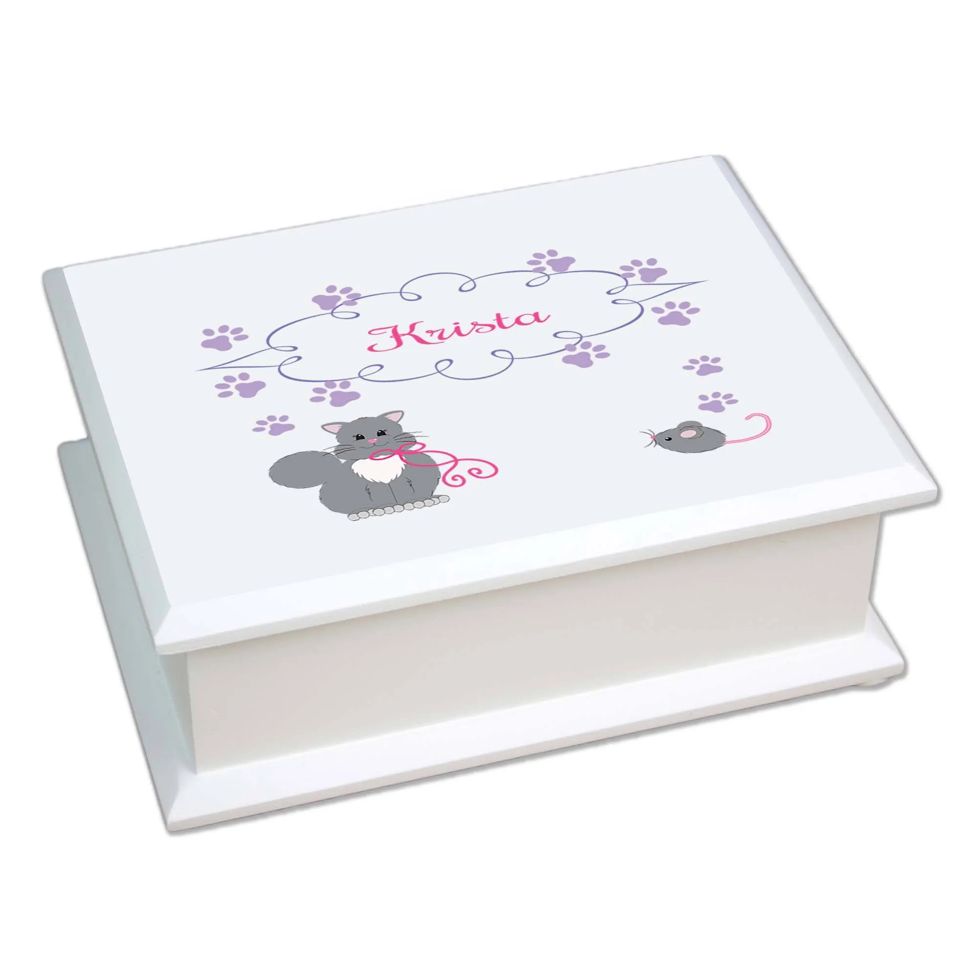 Lift Top Jewelry Box - Kitty Cat