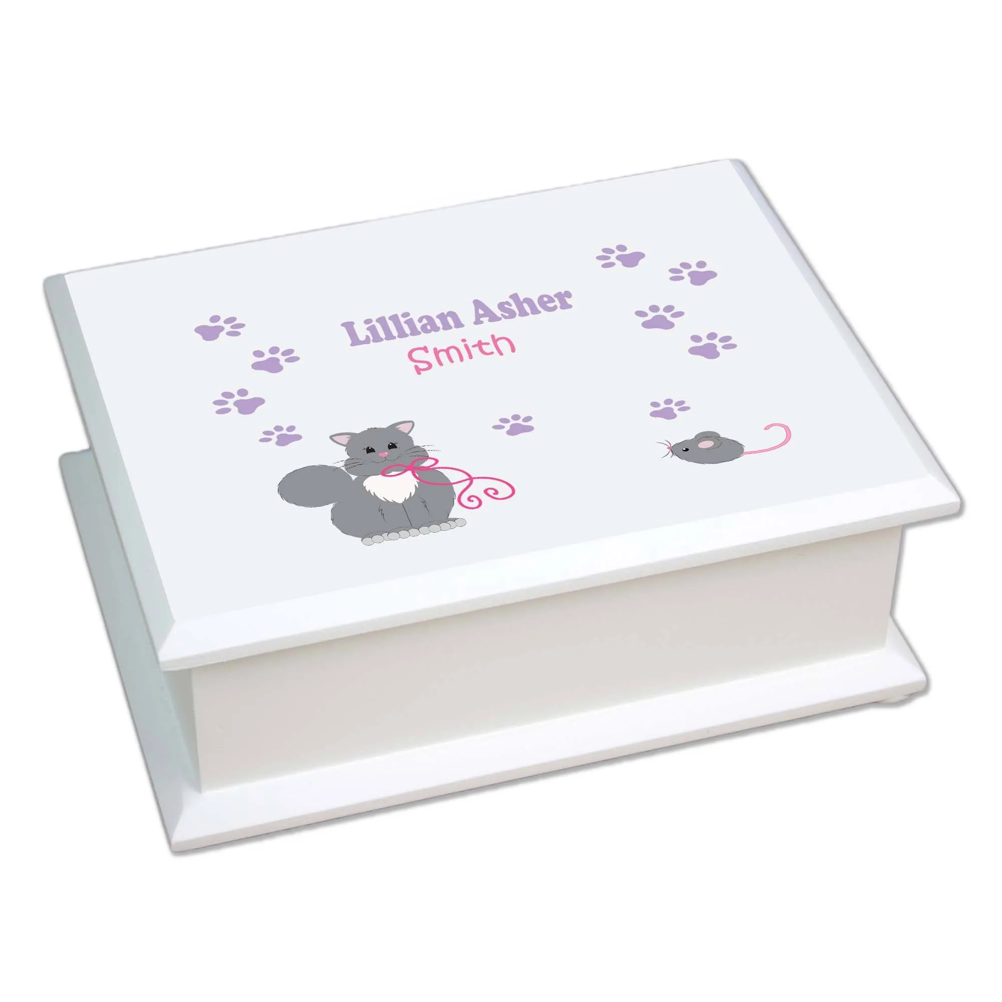 Lift Top Jewelry Box - Kitty Cat