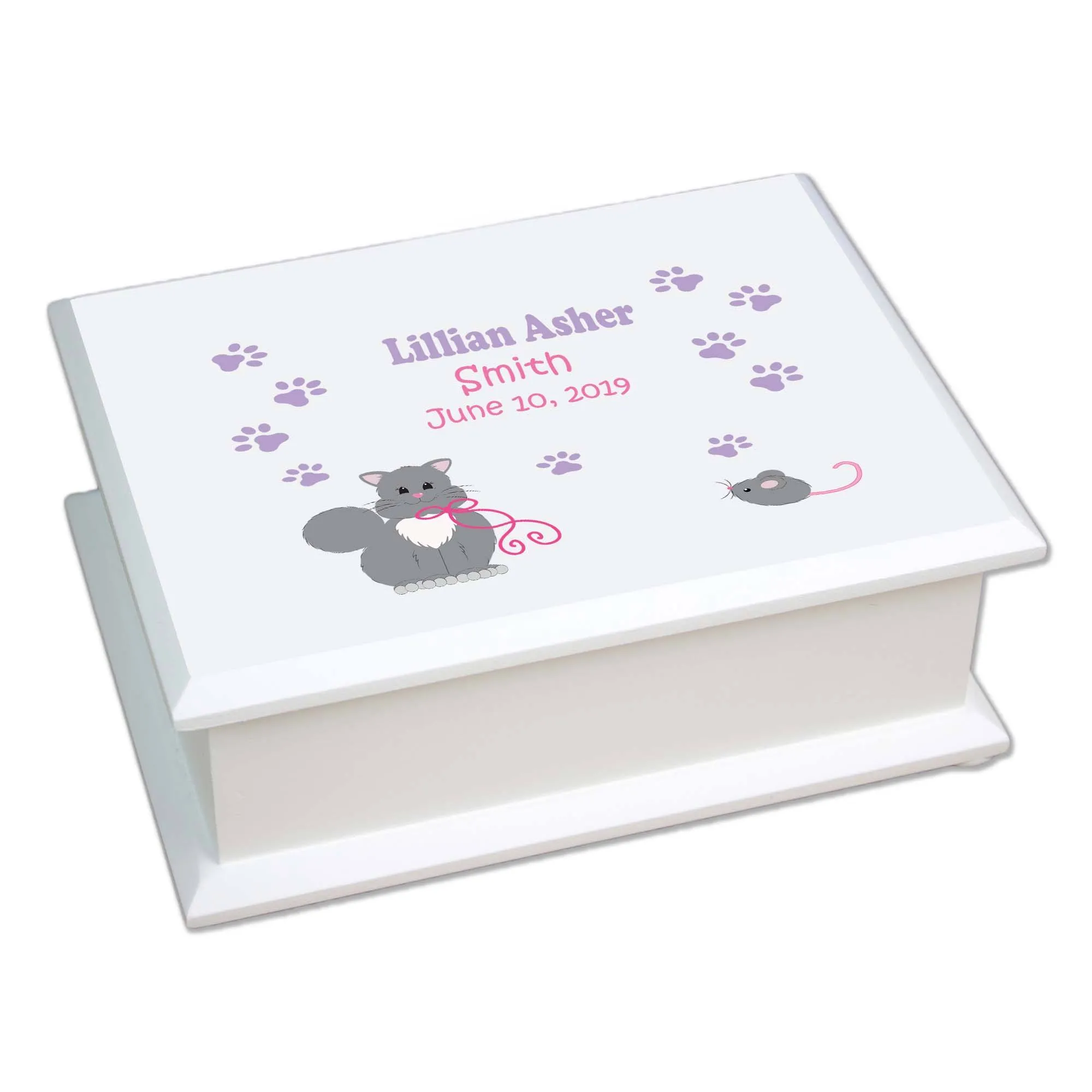 Lift Top Jewelry Box - Kitty Cat