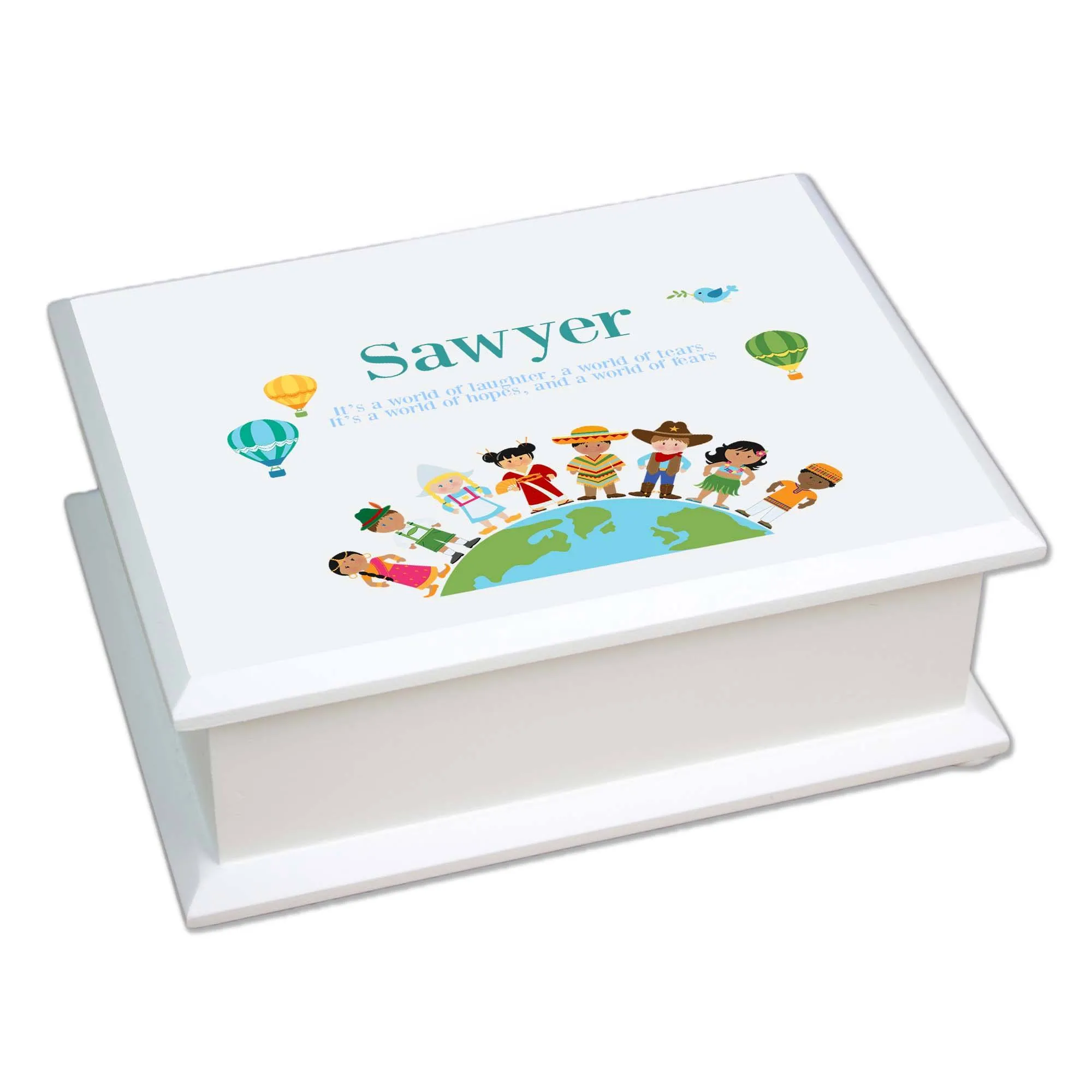 Lift Top Jewelry Box - Small World