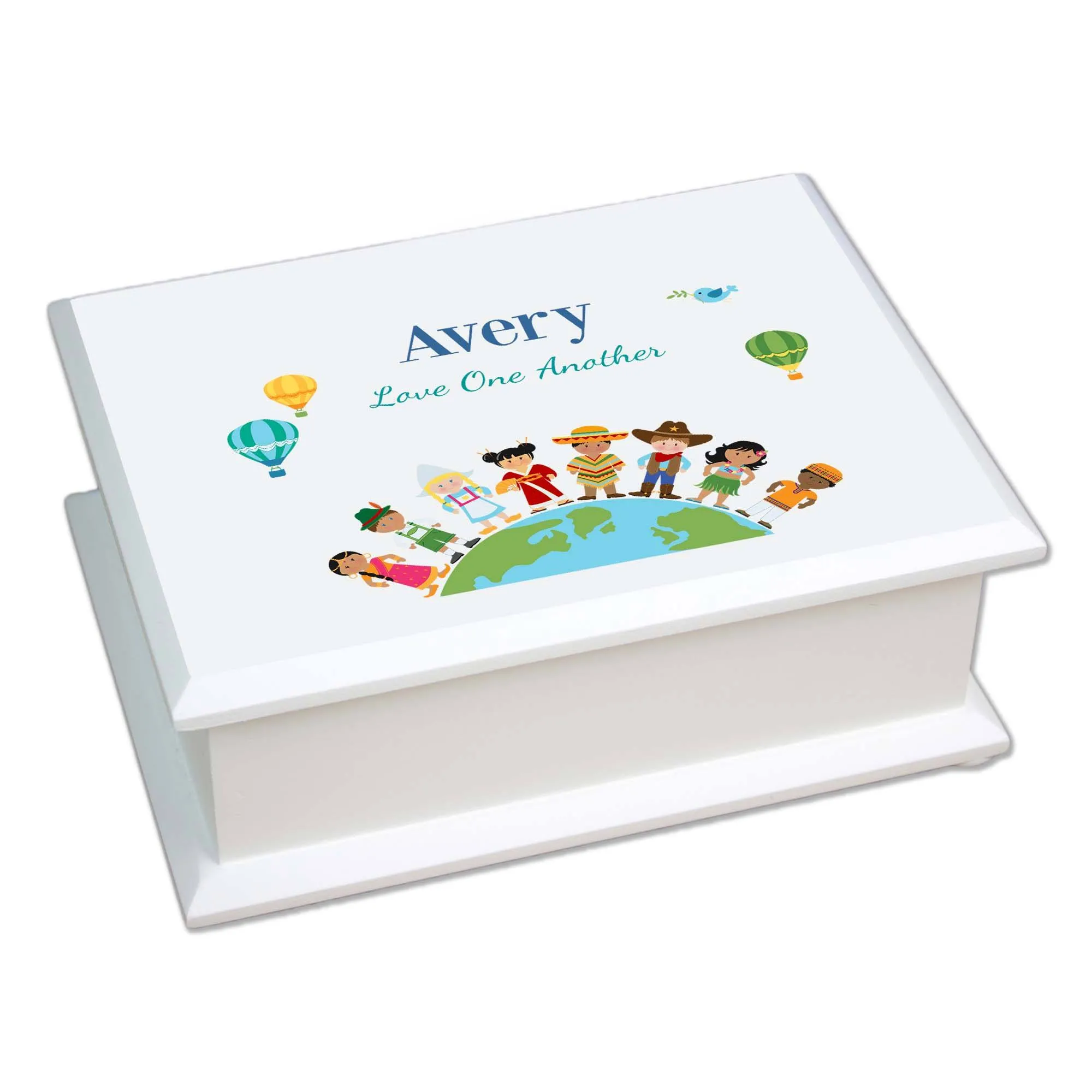 Lift Top Jewelry Box - Small World