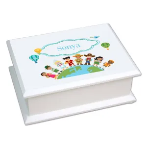 Lift Top Jewelry Box - Small World