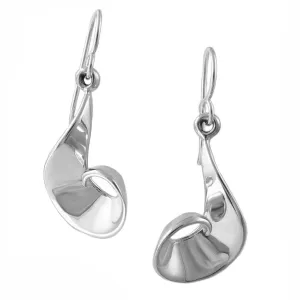 Long 925 Sterling Silver Spiral Earrings