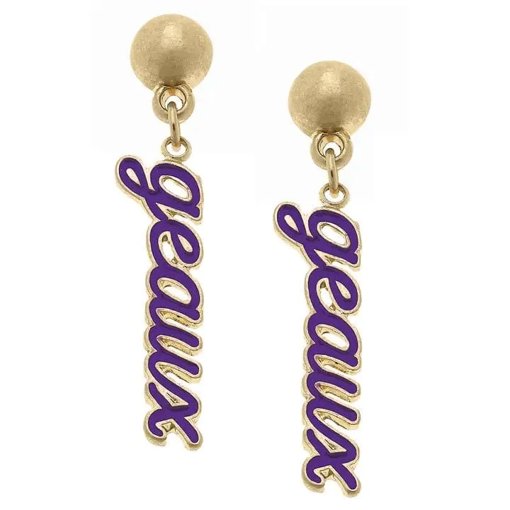 LSU Purple Geaux Drop Earrings