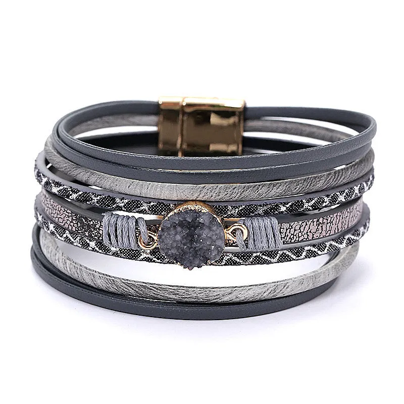 Magnetic buckle bracelet natural stone bracelet