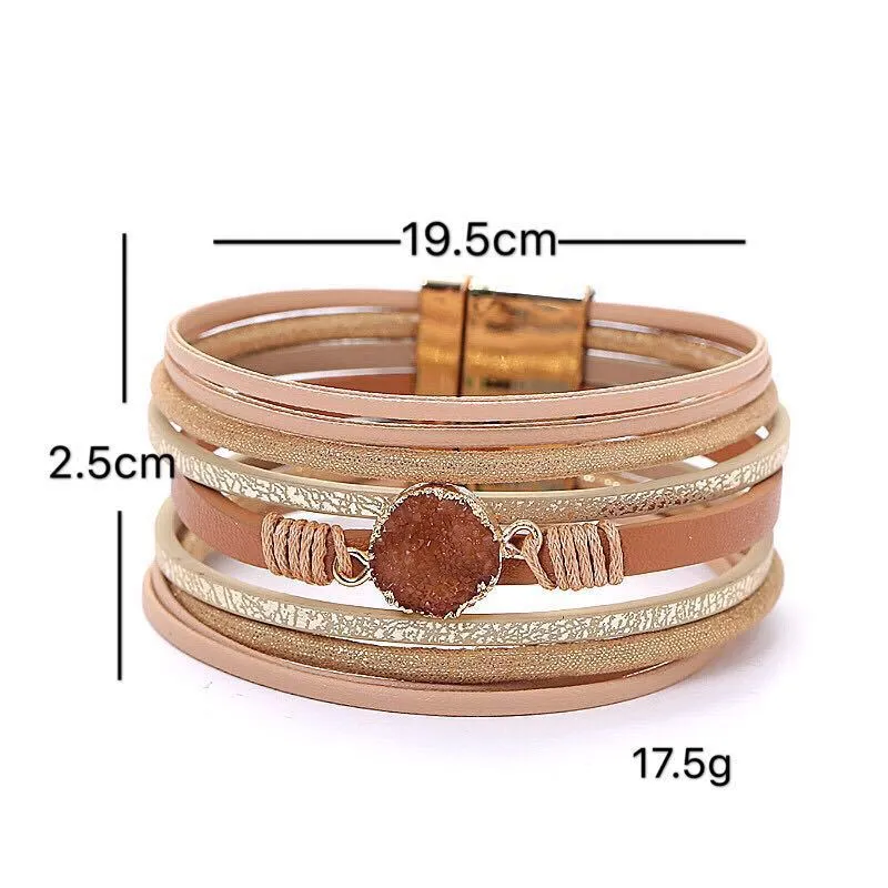 Magnetic buckle bracelet natural stone bracelet