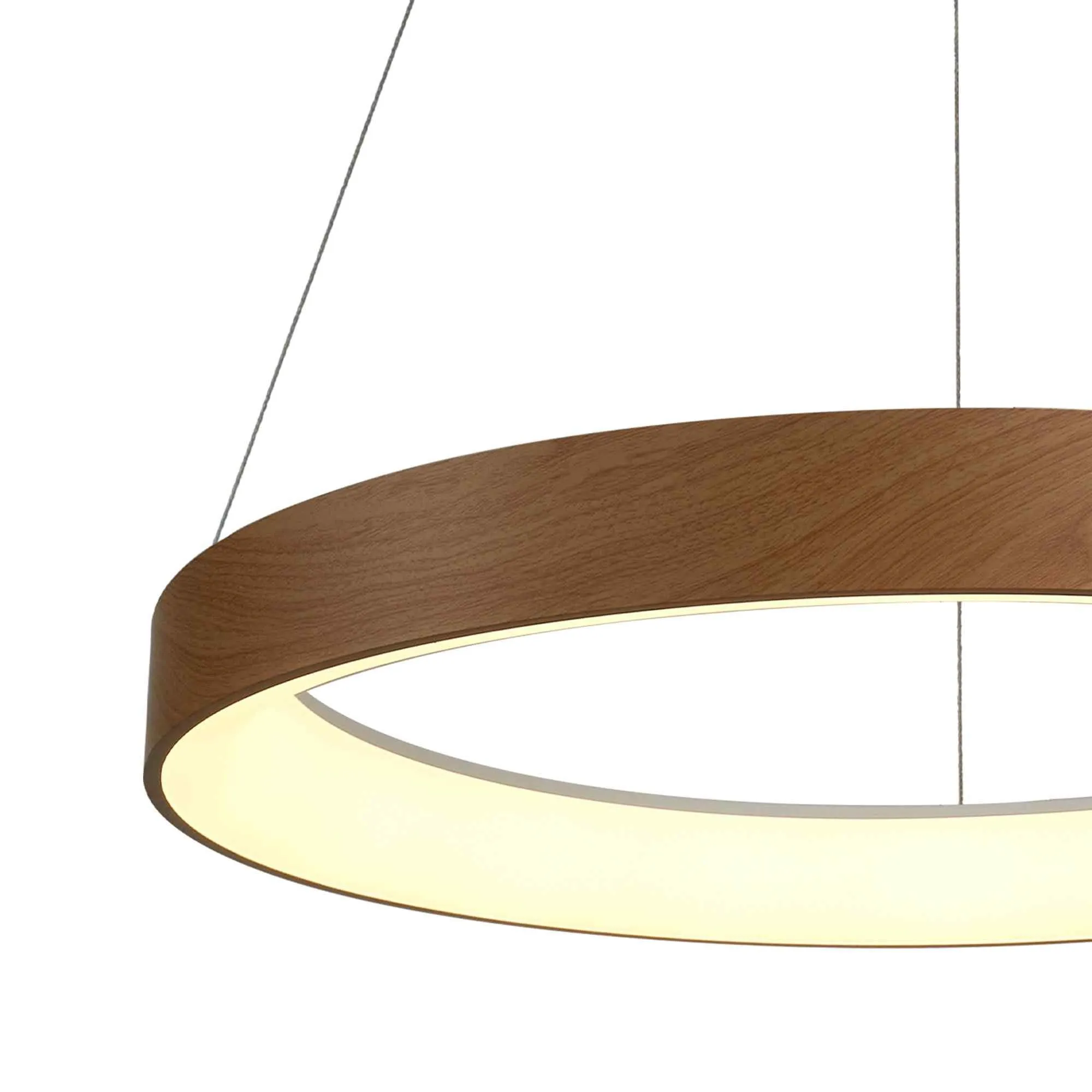 Mantra M8576 Niseko II Ring LED Pendant 50cm Remote Control Wood