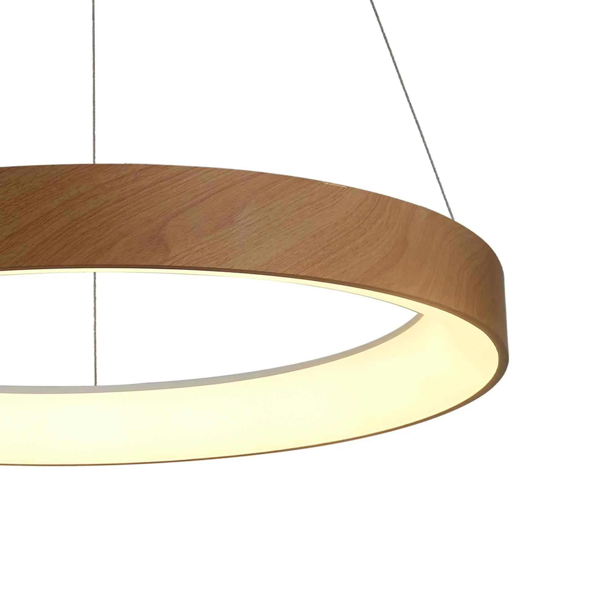 Mantra M8576 Niseko II Ring LED Pendant 50cm Remote Control Wood