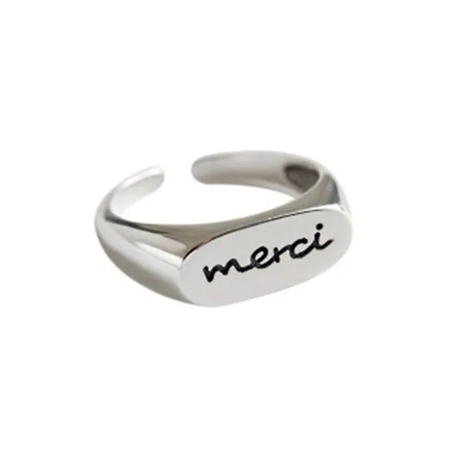 Merci Adjustable Fashion Ring Trendy Ring Jewelry for Women