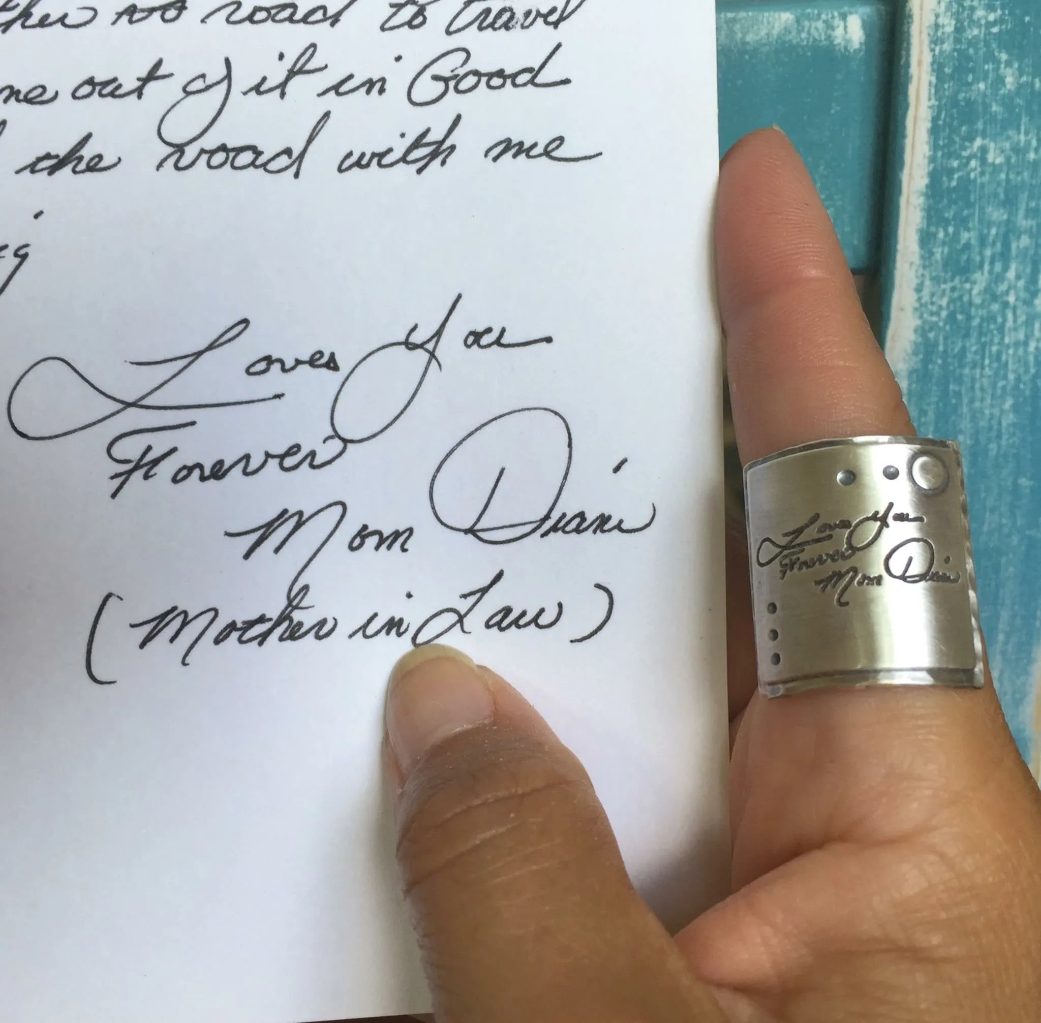 Messages Squared Ring - Handwritten