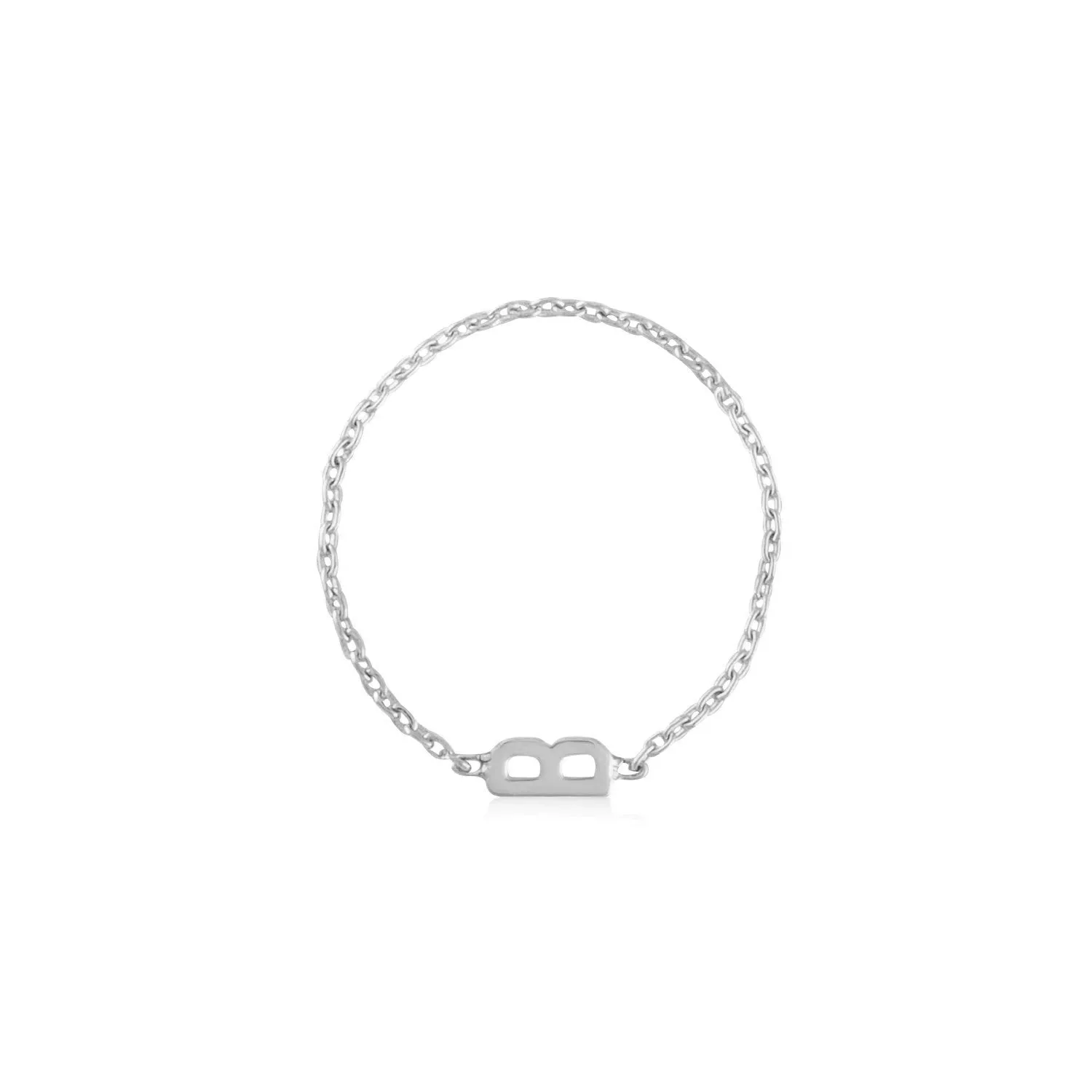 Mini Mini Letter Chain Ring by Kelly Bello