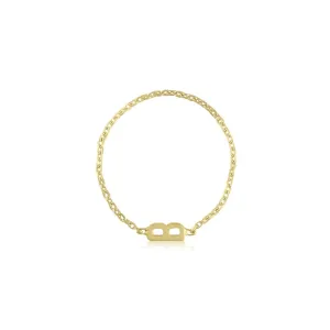 Mini Mini Letter Chain Ring by Kelly Bello