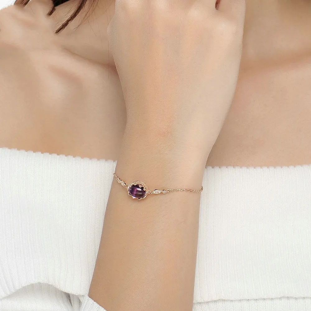 Natural amethyst rose gold bracelet