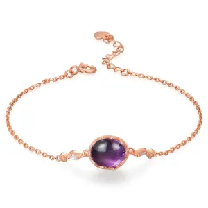 Natural amethyst rose gold bracelet